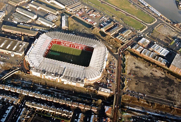 Aerial view of Old Trafford Stadium, home of Manchester United. 2nd March 1995