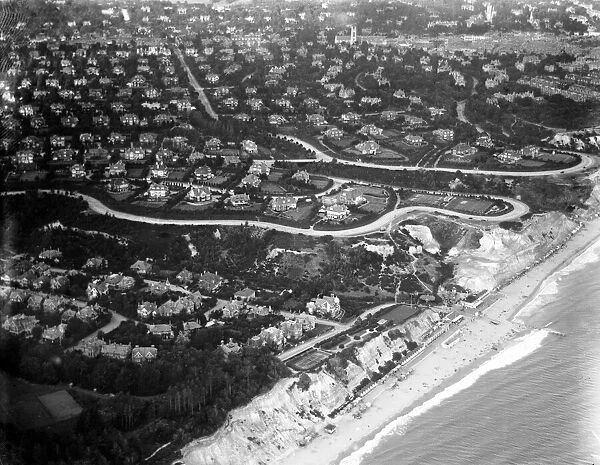 Aerial view of the sea front at Bournmouth. September 1926