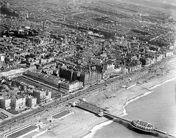 Aerial view of the sea front at Brighton September 1926