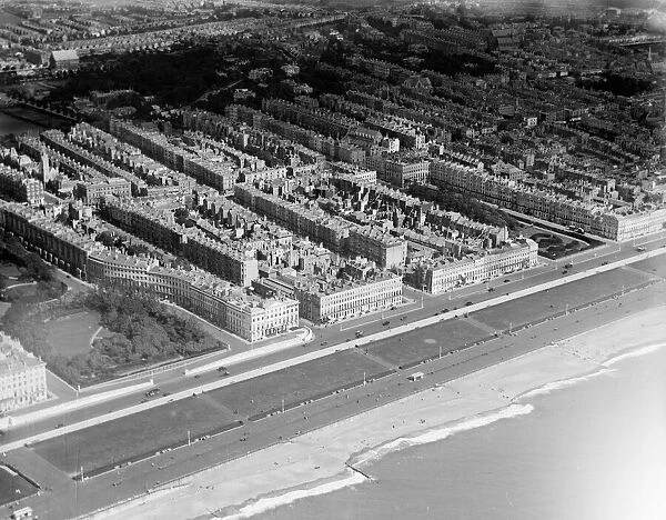 Aerial view of the sea front at Hove September 1926