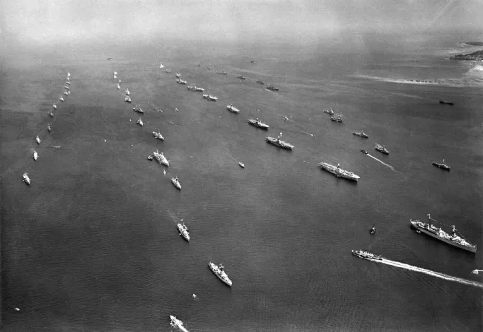 Framed Print : Aerial view showing the Coronation Review of Fleet by the new Queen Elizabeth II Framed Print : Aerial view showing the Coronation Review of Fleet by the new Queen Elizabeth II