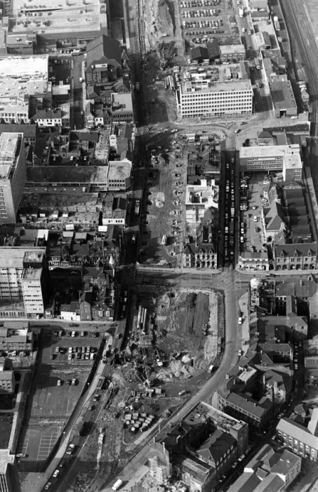 Framed Print : Aerial view showing where Middlesbroughs Royal Exchange buildings once were