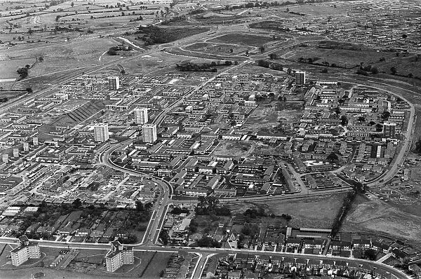 Aerial view showing the new Chelmsley Wood housing estate, Solihull. 7th July 1968