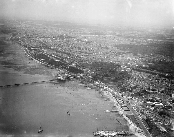 Aerial view of Southend-on-Sea. Circa 1929. Local Caption These are rough scans