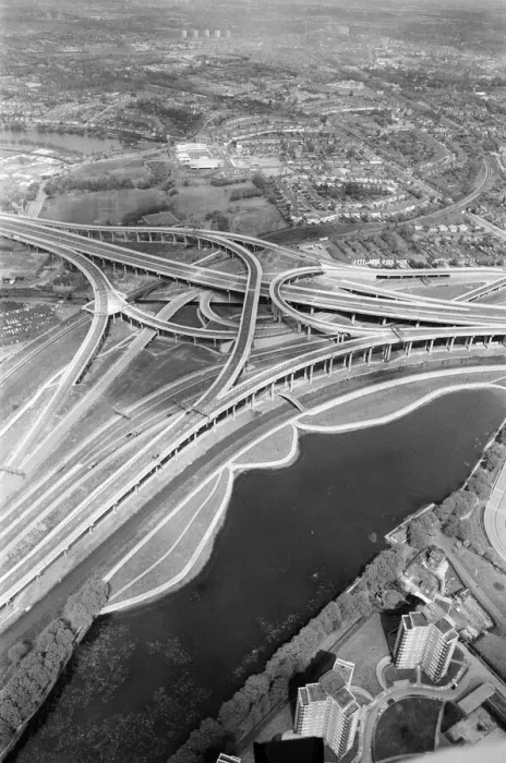 Framed Print : Aerial view of Spaghetti Junction. When it opens it will be the most complex highway