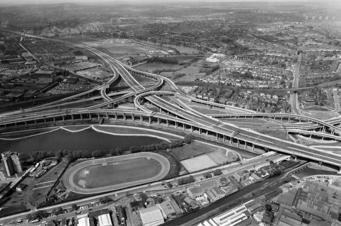 Framed Print : Aerial view of Spaghetti Junction. When it opens it will be the most complex highway