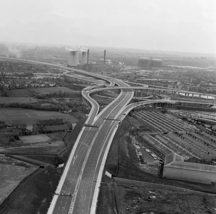 Framed Print : Aerial view of Spaghetti Junction. When it opens it will be the most complex highway