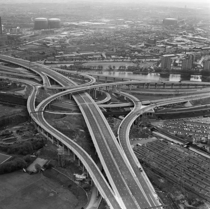 Framed Print : Aerial view of Spaghetti Junction. When it opens it will be the most complex highway Framed Print : Aerial view of Spaghetti Junction. When it opens it will be the most complex highway