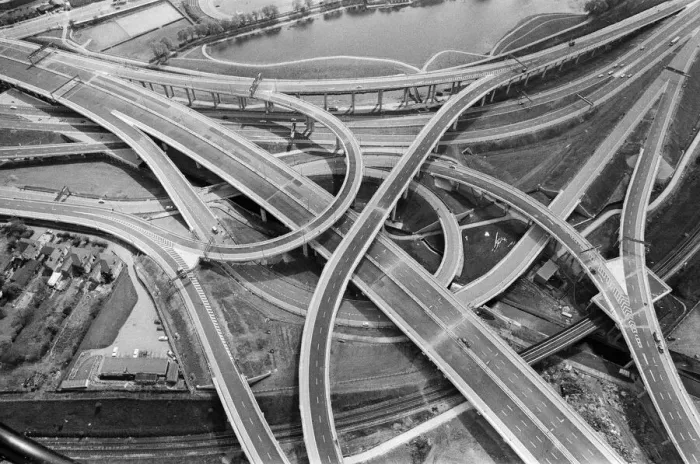 Framed Print : Aerial view of Spaghetti Junction. When it opens it will be the most complex highway