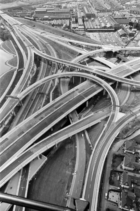 Framed Print : Aerial view of Spaghetti Junction. When it opens it will be the most complex highway Framed Print : Aerial view of Spaghetti Junction. When it opens it will be the most complex highway