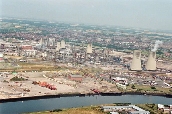Aerial view of Teesside. Cleveland, across to Billingham. 28th July 1995
