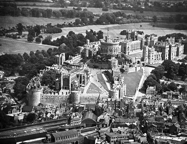 An aerial view of Windsor Castle, Berkshire. 16th July 1956