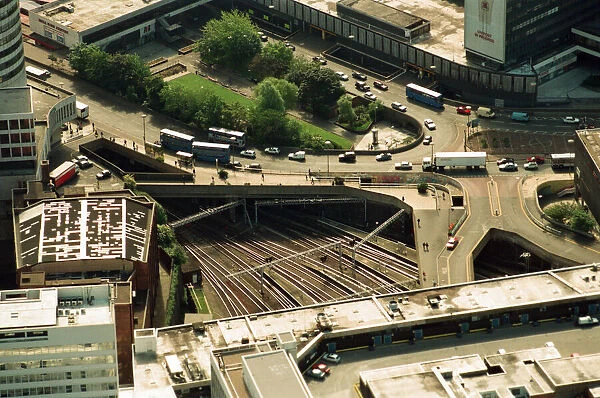 Aerial views of Birmingham New Street Station, taken from the BRMB Flying Eye
