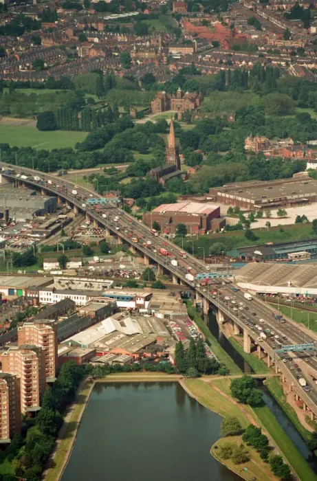 Framed Print : Aerial views of Birmingham, taken from the BRMB Flying Eye. 15th June 1994 Framed Print : Aerial views of Birmingham, taken from the BRMB Flying Eye. 15th June 1994