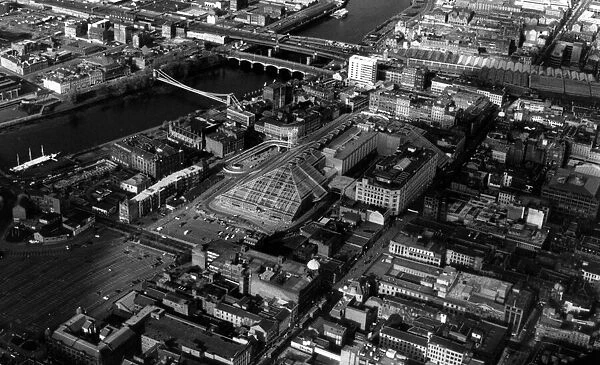Aerial views of Glasgow, Scotland. 29th May 1989