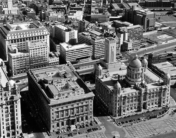 Aerial Views of Liverpool, Merseyside, 11th June 1987 The Cunard Building