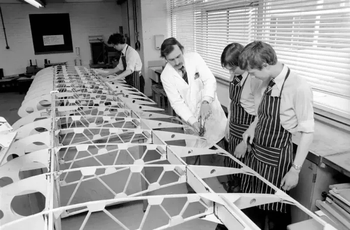 Framed Print : An aeroplane built by children from bits of wood and glue is confidently expected to fly
