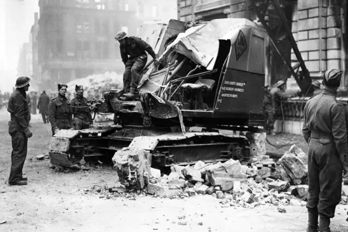 Framed Print : Aftermath of an air raid attack in London. January 1941 Framed Print : Aftermath of an air raid attack in London. January 1941