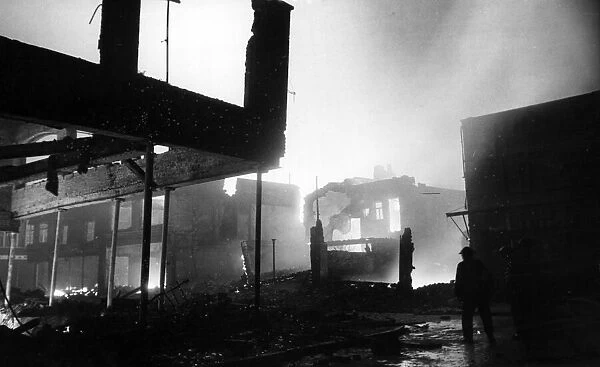 Aftermath of an air raid in London. March 1941