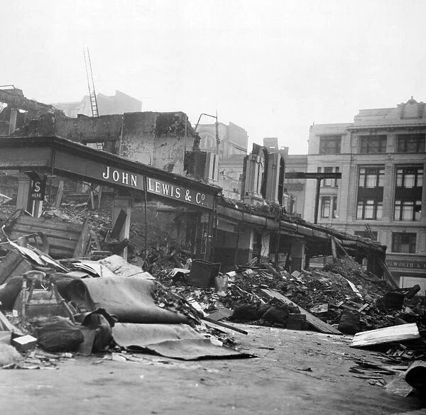 Aftermath of a Nazi raid on Oxford Street, London. December 1940
