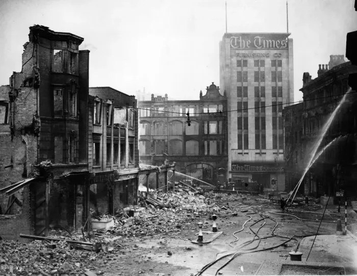 Framed Print : Aftermath of a raid, The Arcade, New Street, Birmingham. April 1941 Framed Print : Aftermath of a raid, The Arcade, New Street, Birmingham. April 1941