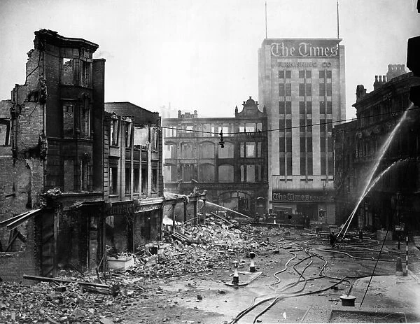 Aftermath of a raid, The Arcade, New Street, Birmingham. April 1941