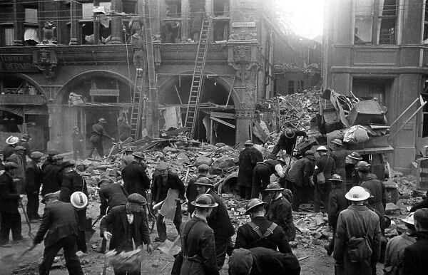 Aftermath of a V-2 rocket attack, City Road, London. Circa 1941