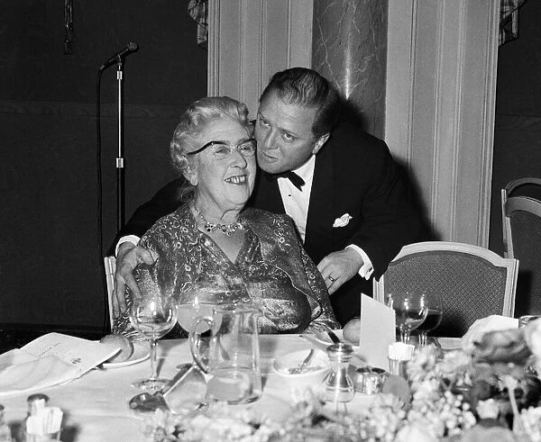 Agatha Christie with Richard Attenborough 1962 at 10th anniversary of the play