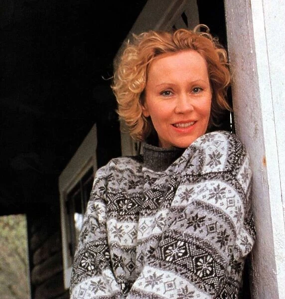 Agnetha Faltskog November 1997. Ex ABBA member wearing fair isle patterned sweater
