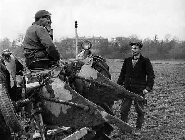 Agriculture: Farming: Ploughing Mr. Giles Tedstone (31) - on tractor-manager of