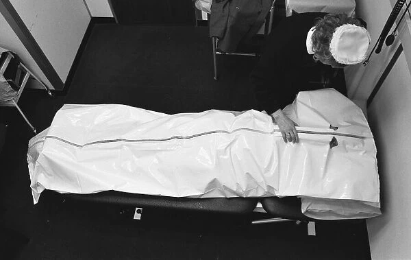 AIDS body bag. 13th March 1987