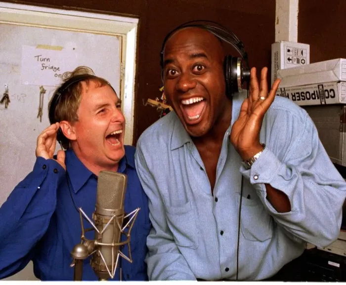 Framed Print : Ainsley Harriott television chef records the August 1998 theme music for his new