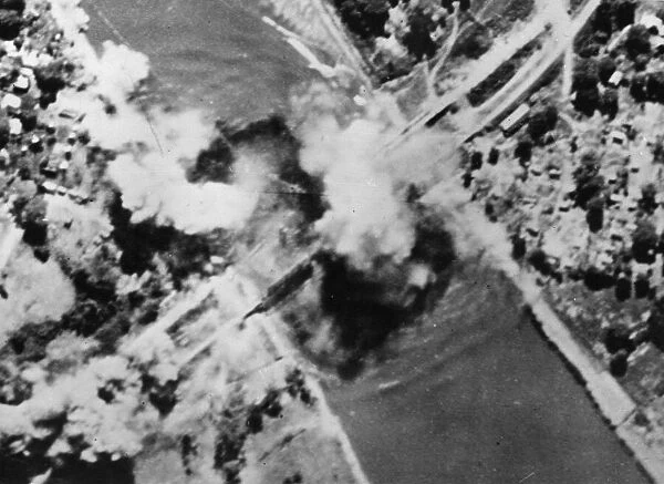 Air Attacks on Japanese supply lines in Burma. Allied Air forces are playing