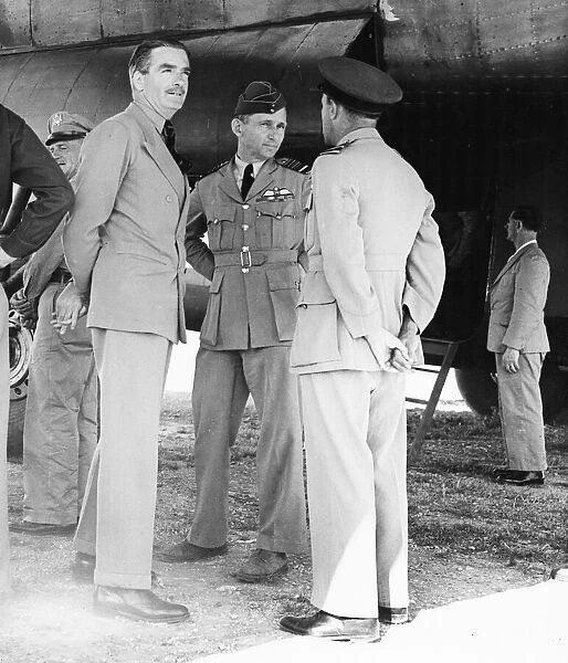 Air chief marshal Sir Arthur Tedder and Mr Eden at a north african airport