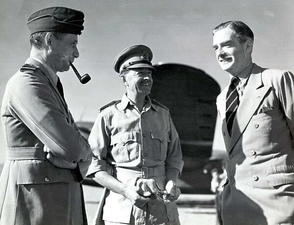 Air Chief Marshall general Aleseandera talking to Anthony Eden just after his arrival by
