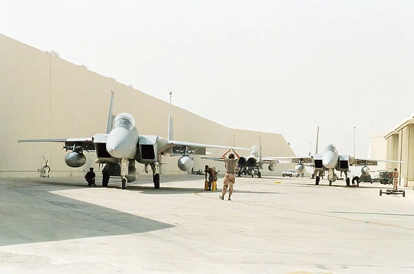 US Air Force F16 at Dhahran Air Base, Saudi Arabia, September 1990