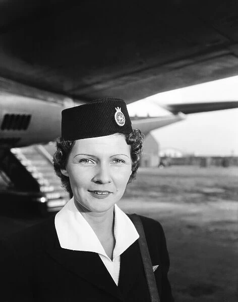 Air Hostess of Boeing Stratocrusier that will be used for the Queens Royal tour of