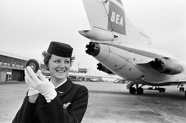 Air Hostess Moira Nuttall, 22, of Poulton-le-Fylde, Lancashire