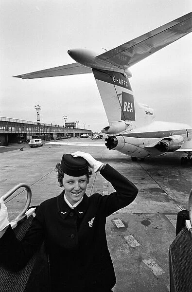Air Hostess Moira Nuttall, 22, of Poulton-le-Fylde, Lancashire
