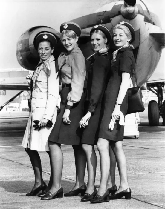 Framed Print : Air Hostesses. October 1972 P000139 Framed Print : Air Hostesses. October 1972 P000139