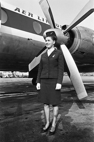 Air Lingus air Stewardess in uniform. 13th February 1967