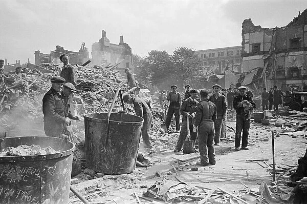 Air Raid damage at Kentish Town, London, 19th June 1944