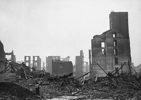 Air raid damage to Manchester during the Second World War. 30th December 1940