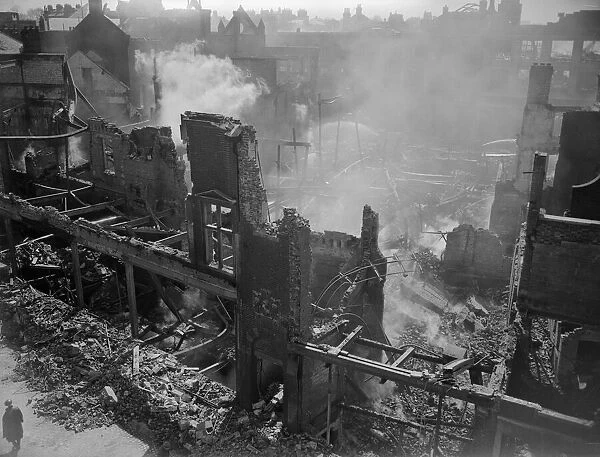 Air Raid Damage at Norwich. Circa April 1942