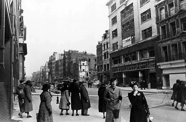 Air raid damage to Oxford Street, London. 20th April 1941