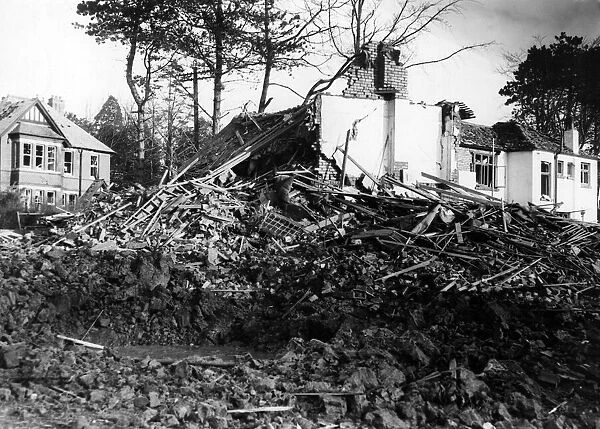 Air raid damage at Prospect Drive, Fairwater, Cardiff, Wales. 1941