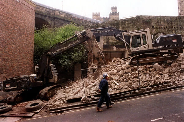 The air raid shelters in The Side, Newcastle, which were being demolished