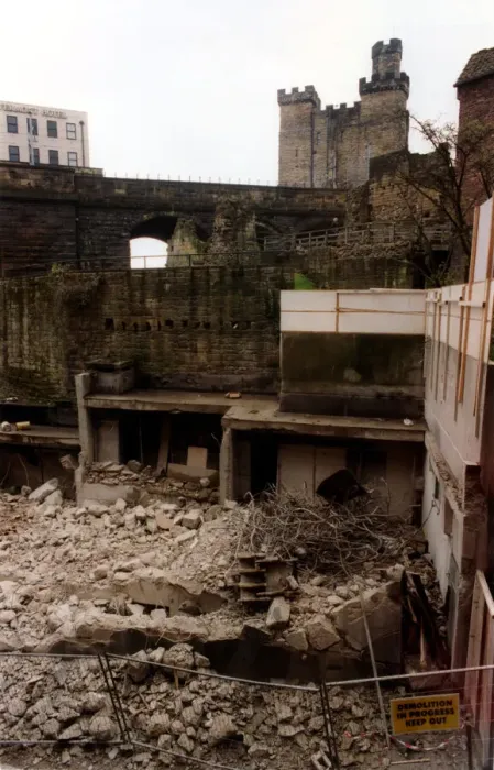 Framed Print : The air raid shelters in The Side, Newcastle, which were being demolished Framed Print : The air raid shelters in The Side, Newcastle, which were being demolished