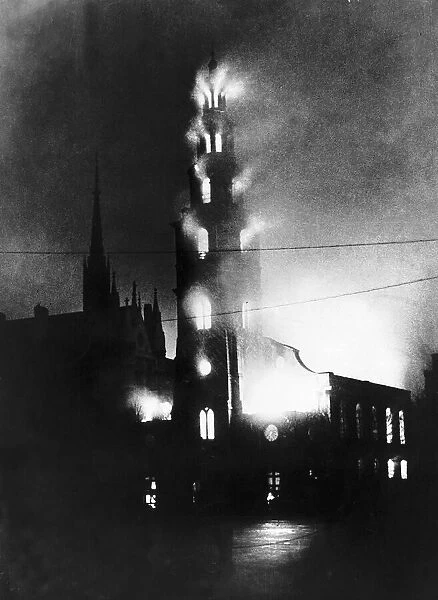 Air raid on St. Clements Church, Strand, London 1941