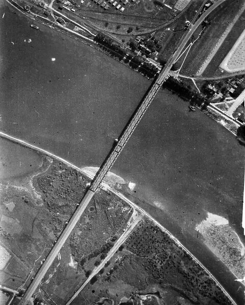 An air reconnaissance pictures of one of the Rhine bridges which will be of great